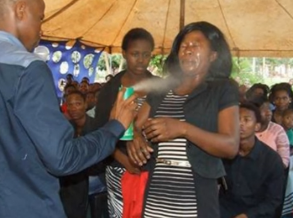 A pastor in South Africa is using an insecticide called "Doom" to treat illnesses like HIV and cancer. (YouTube)
