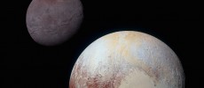Pluto’s ice-covered “heart” is clearly visible in this false-color image from NASA’s New Horizons spacecraft. (NASA/JHUAPL/SwRI)