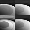 This collage of images shows Saturn's northern hemisphere and rings as viewed with four different spectral filters. (NASA/JPL-Caltech/Space Science Institute)