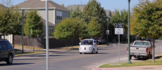 Waymo's driverless car cruising on a street. (YouTube)