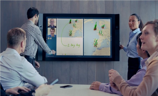 Microsoft will give out five Surface Hub devices for 30 days to each qualified business. (YouTube)