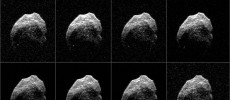 Asteroid 2015 TB145 safely flew past Earth on Oct. 31, at 10:00 a.m. PDT (1 p.m. EDT) at about 1.3 lunar distances (300,000 miles, 480,000 kilometers). (NASA/JPL-Caltech/GSSR/NRAO/AUI/NSF)