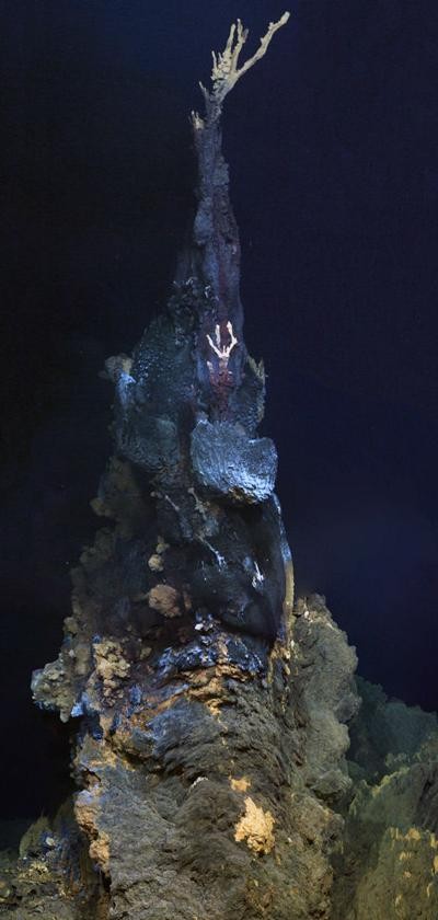 A high temperature mineral chimney known as "Jabberwocky." (University of Southampton)