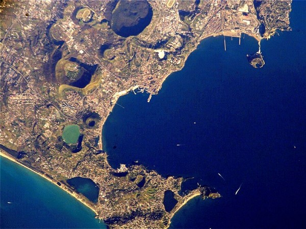 Pozzuoli, Campi Flegrei viewed from the International Space Station. (NASA)
