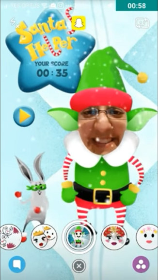 The Snapchat in-app game is called Santa's Helper. (YouTube)