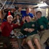 The ISS crew celebrating their Christmas meal. (NASA/ISS Twitter)