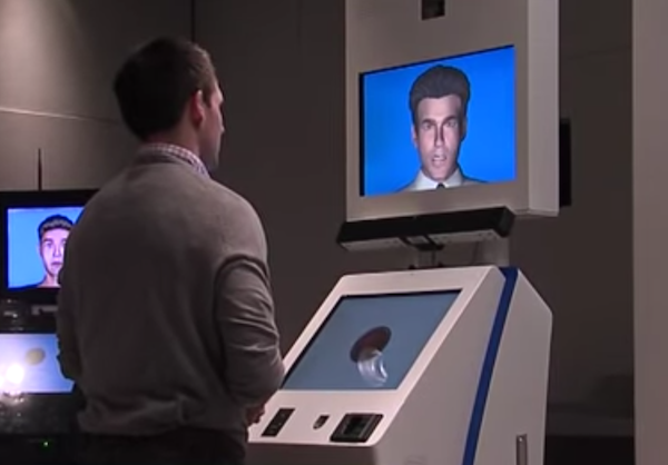 AVATAR detects physiology and behavior during the interview with travelers. (YouTube)
