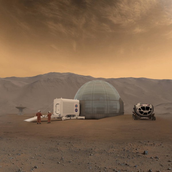An artist's rendering of the Mars Ice Home concept. (NASA/Clouds AO/SEArch)