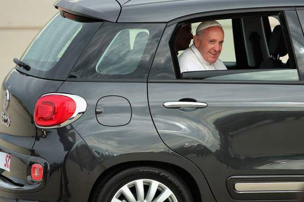 Pope Francis in Fiat 500L
