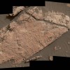 The network of cracks in this Martian rock slab called 