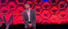 Professor Biercuk delivering a TED talk at Sydney about 