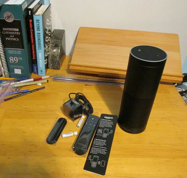 Amazon's Alexa can be shut down through a kill switch using a circuit board attached to the Amazon Echo via the USB port. (brewbooks/CC BY-SA 2.0)