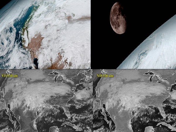 The first batch of images captured by the NOAA's GOES-16 satellite. (NOAA)