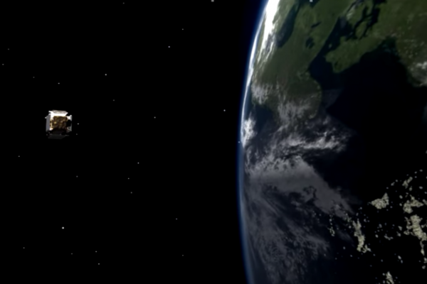 An ESA satellite pictured orbiting the Earth. (YouTube)