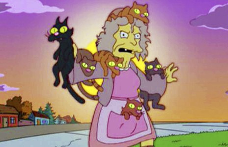 Crazy cat lady from The Simpsons.