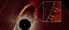 This false-color composite image traces the motion of the planet Fomalhaut b, a world captured by direct imaging. (NASA, ESA, and P. Kalas, University of California, Berkeley and SETI Institute)