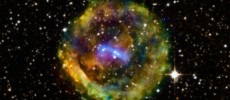 The remains of an ancient supernova: a previously ejected gas cloud is hot and light, here in the mist SNR G11.2-0.3 at the heart of our galaxy, 16,000 light years from Earth. (NASA/Chandra X-ray Obs)