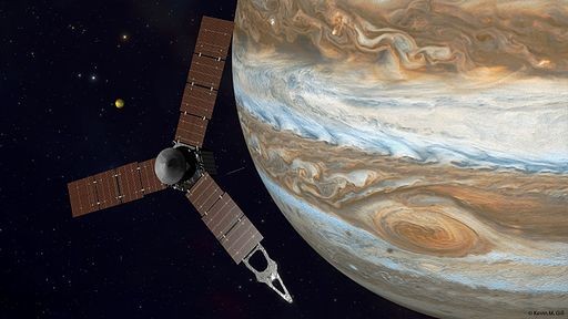  Built by Lockheed Martin and operated by NASA's space laboratory, Juno has been circling Jupiter since July 2016. (Kevin Gill/CC BY-SA 2.0)
