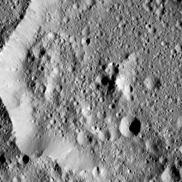Ernutet Crater measures about 32 miles (52 kilometers) in diameter and is located in the northern hemisphere of Ceres. (NASA/JPL-Caltech/UCLA/MPS/DLR/IDA)