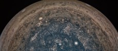 NASA's Juno spacecraft soared directly over Jupiter's south pole when JunoCam acquired this image on February 2, 2017 at 6:06 a.m. PT (9:06 a.m. ET), from an altitude of about 62,800 miles (101,000 kilometers) above the cloud tops. 