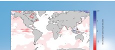 Changes of dissolved oxygen in the global ocean in percent