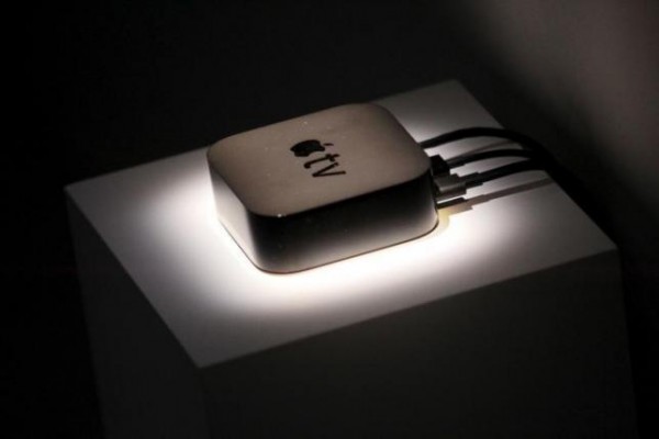 The new Apple TV is displayed during an Apple media event in San Francisco, California.
