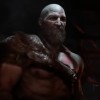 Kratos appears from the darkness as  he instructs his son. 