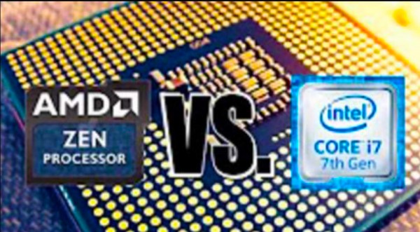 AMD Zen logo is displayed along with Intel Core i7 logo.