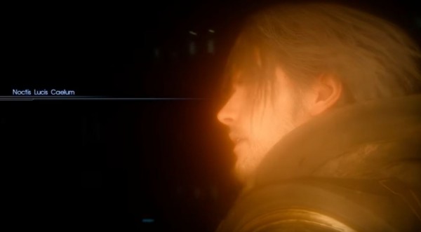  'Final Fantasy 15' lead character Noctis Lucis Caelum faces a great fire in front of him while the flames radiate on his face.  (YouTube)