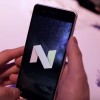 A Nokia Android smartphone is displaying the latest Android Nougat logo. 