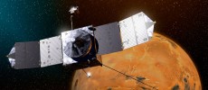 This artist's sketch shows MAVEN above Mars. (NASA)