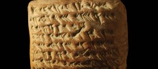 Cuneiform tablet with calculations involving a trapezoid.