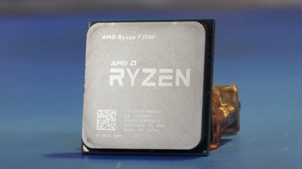  AMD Ryzen CPU is placed on a table for display. (YouTube)