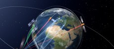 The European Data Relay System (EDRS) is designed to transmit data between low earth orbiting satellites and the EDRS payloads in geostationary orbit using innovative laser communication technology