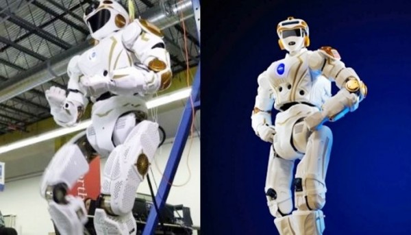 (Left) Val, the Martian she robot, as she looks today. (Right) Val as she looked in 2013.             