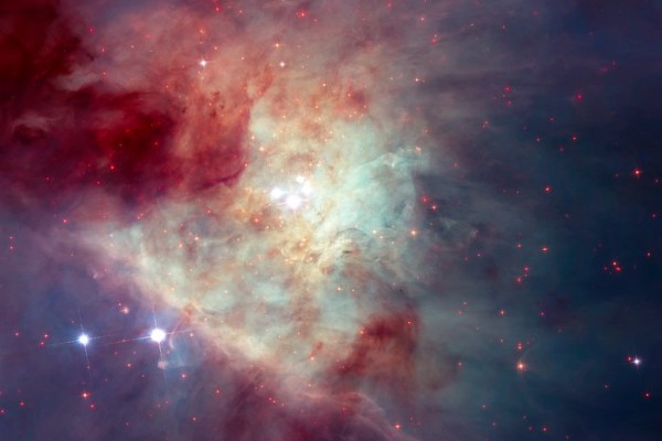This composite image of the Kleinmann-Low Nebula, part of the Orion Nebula complex, is composed of several pointings of the NASA/ESA Hubble Space Telescope in optical and near-infrared light.