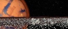 Phobos, a Martian moon, might eventually disintegrate and form a ring around the red planet, according to a new theory by Purdue University scientists. (Purdue University Envision Center)