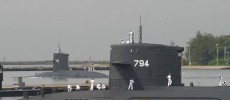 Taiwan's only two diesel electric attack submarines: Hai Lung (SS-793) and Hai Hu (SS-794).             