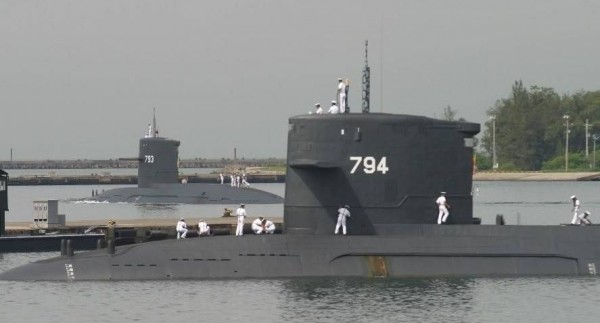 Taiwan's only two diesel electric attack submarines: Hai Lung (SS-793) and Hai Hu (SS-794).             