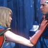  Supergirl touches the iconic symbol on Superman's chest. (YouTube)