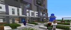  Minecraft police and the police station is on display. 