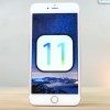  iPhone displays iOS 11 concept logo. 