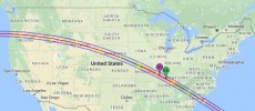 Path of the Aug. 21, 2017 total solar eclipse across the United States.           