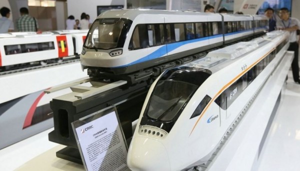 Scale models of CRRC trains.               