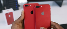  Compared to the other iPhone 7 handsets, the Apple logo has not been color-matched to the hue around it. (YouTube)