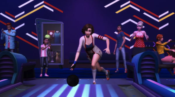 To complete the bowling experience, "The Sims 4" also has bowling lanes and moodlets to go along with it.  (YouTube)