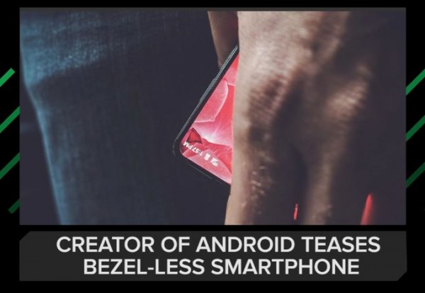 The teaser image of the Essential's upcoming bezel-less phone. 