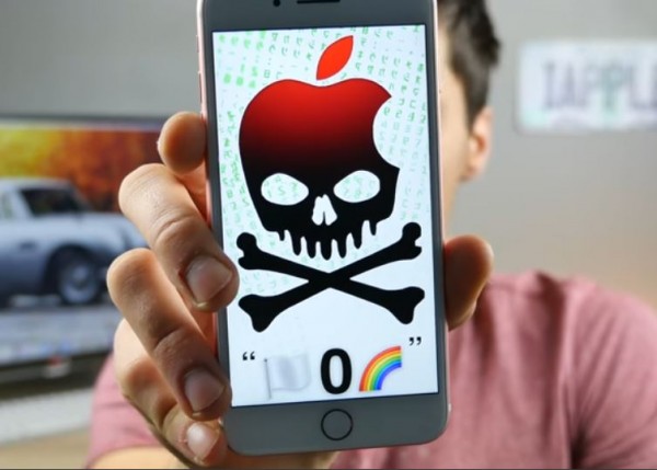 An iPhone user displays the impact of an alleged iPhone bug on his device. (YouTube)