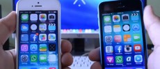 Two old iPhones, the iPhone 5 and iPhone 5C, are displayed for comparison. (YouTube)