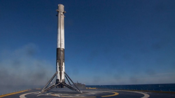 Falcon 9 first stage after landing.    